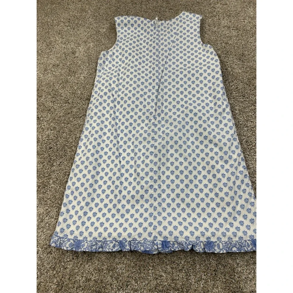 Vineyard Vines Blue Floral With Ruffles Dress,‎ Girls Size 10 #0439